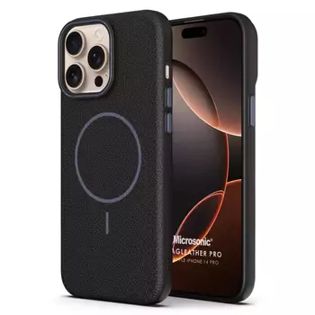 Microsonic Apple iPhone 14 Pro Kılıf MagLeather Pro Siyah