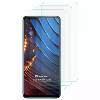 Microsonic Xiaomi Poco X3 GT Screen Protector Nano Glass Cam Ekran Koruyucu (3'lü Paket)