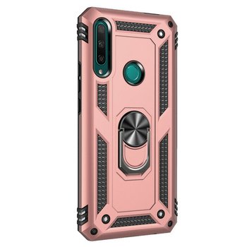 Microsonic Huawei Honor 9X Kılıf Military Ring Holder Rose Gold