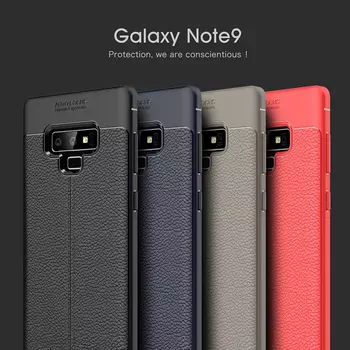 Microsonic Samsung Galaxy Note 9 Kılıf Deri Dokulu Silikon Kırmızı