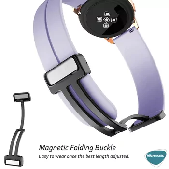 Microsonic Amazfit Cheetah (Round) Kordon Ribbon Line Lacivert