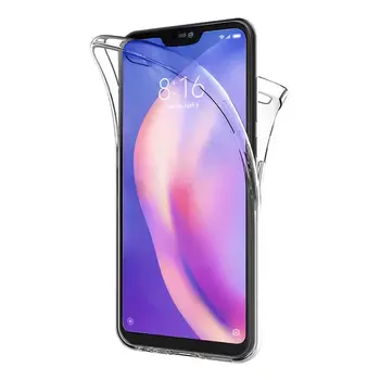 Microsonic Xiaomi Mi 8 Lite Kılıf 6 tarafı tam full koruma 360 Clear Soft Şeffaf