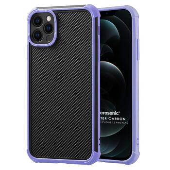 Microsonic Apple iPhone 12 Pro Max Kılıf Chester Carbon Lila