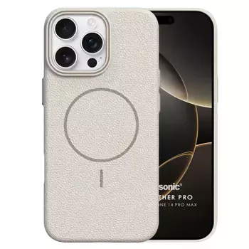Microsonic Apple iPhone 14 Pro Max Kılıf MagLeather Pro Bej