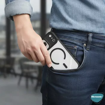 Microsonic Apple iPhone 17 Air Kılıf Zenicon MagSafe Turuncu