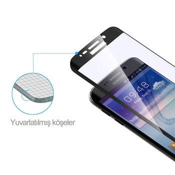 Microsonic HTC 10 Kavisli Temperli Cam Ekran Koruyucu Film Siyah