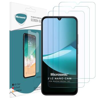 Microsonic Xiaomi Redmi 15C Screen Protector Nano Glass Cam Ekran Koruyucu (3`lü Paket)
