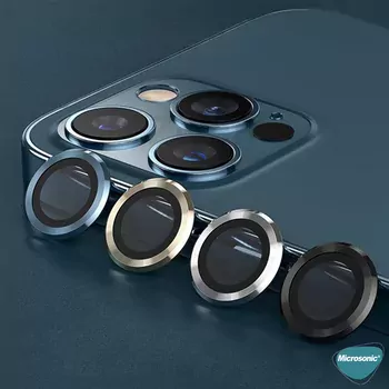 Microsonic Apple iPhone 15 Pro Max Tekli Kamera Lens Koruma Camı Siyah