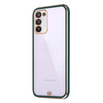 Microsonic Samsung Galaxy A03S Kılıf Laser Plated Soft Koyu Yeşil