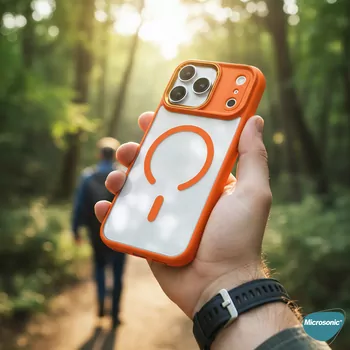 Microsonic Apple iPhone 17 Pro Max Kılıf Zenicon MagSafe Turuncu