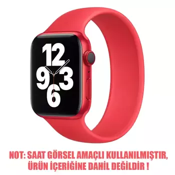 Microsonic Apple Watch Series 5 44mm Kordon, (Large Size, 170mm) New Solo Loop Kırmızı