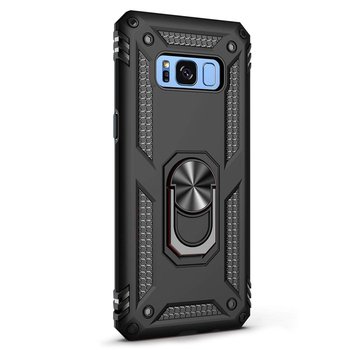 Microsonic Samsung Galaxy S8 Plus Kılıf Military Ring Holder Siyah