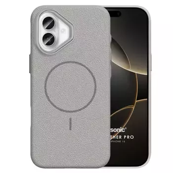 Microsonic Apple iPhone 16 Kılıf MagLeather Pro Gri