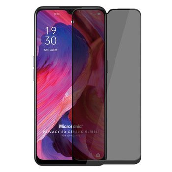 Microsonic Oppo A73 Invisible Privacy Kavisli Ekran Koruyucu Siyah