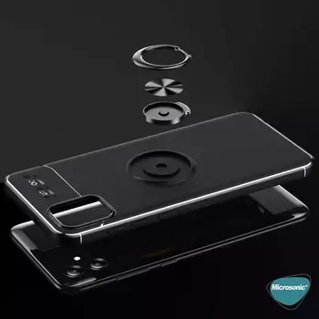 Microsonic Samsung Galaxy A04e Kılıf Kickstand Ring Holder Siyah