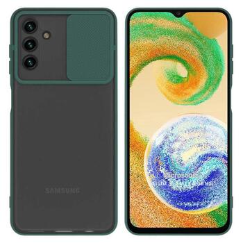 Microsonic Samsung Galaxy A04S Kılıf Slide Camera Lens Protection Koyu Yeşil