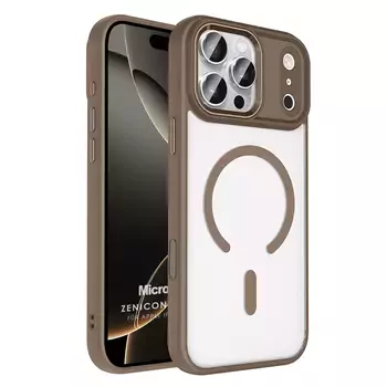 Microsonic Apple iPhone 17 Pro Max Kılıf Zenicon MagSafe Kahverengi