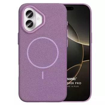 Microsonic Apple iPhone 16 Plus Kılıf MagLeather Pro Lila