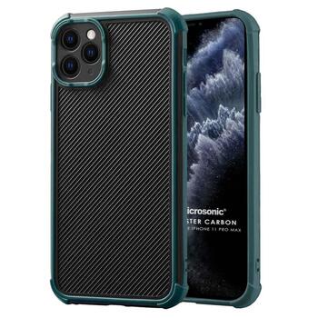 Microsonic Apple iPhone 11 Pro Max Kılıf Chester Carbon Koyu Yeşil