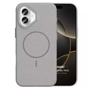 Microsonic Apple iPhone 16 Plus Kılıf MagLeather Pro Gri