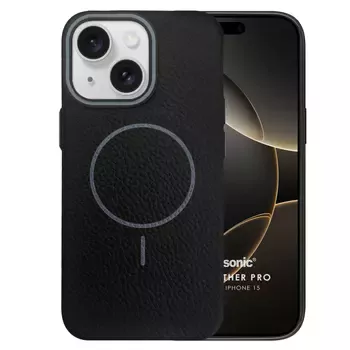 Microsonic Apple iPhone 15 Kılıf MagLeather Pro Siyah