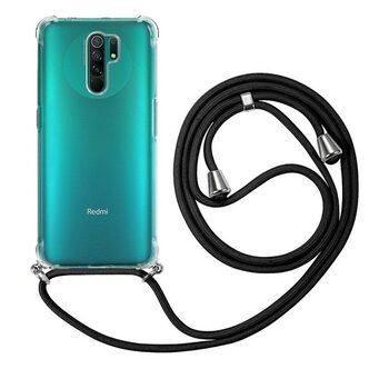 Microsonic Xiaomi Redmi 9 Kılıf Neck Lanyard Siyah