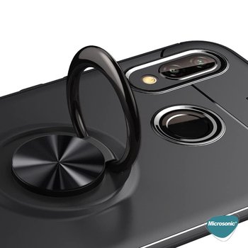 Microsonic Huawei P20 Lite Kılıf Kickstand Ring Holder Kırmızı