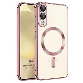 Microsonic Samsung Galaxy S25 Edge Kılıf MagSafe Luxury Electroplate Rose Gold