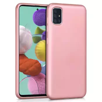 Microsonic Matte Silicone Samsung Galaxy A71 Kılıf Rose Gold