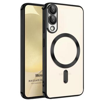 Microsonic Samsung Galaxy S25 Edge Kılıf MagSafe Luxury Electroplate Siyah