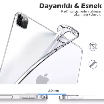 Microsonic Apple iPad Pro 11'' 2020 2.Nesil Kılıf, (A2228-A2068-A2230) Transparent Soft Beyaz