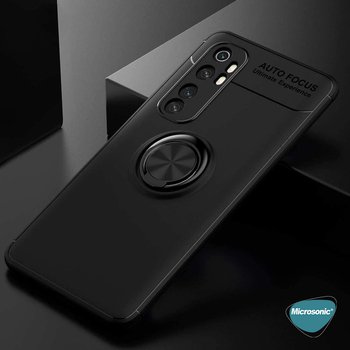 Microsonic Xiaomi Mi Note 10 Lite Kılıf Kickstand Ring Holder Lacivert