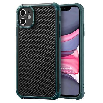 Microsonic Apple iPhone 11 Kılıf Chester Carbon Koyu Yeşil