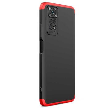 Microsonic Xiaomi Redmi Note 11 Kılıf Double Dip 360 Protective AYS Siyah Kırmızı