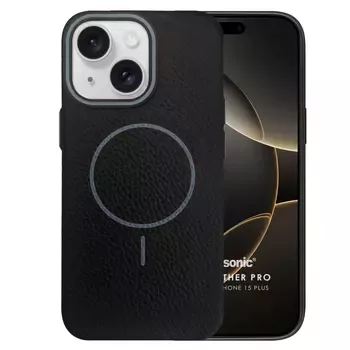Microsonic Apple iPhone 15 Plus Kılıf MagLeather Pro Siyah