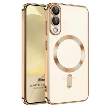 Microsonic Samsung Galaxy S25 Edge Kılıf MagSafe Luxury Electroplate Gold