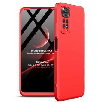 Microsonic Xiaomi Redmi Note 11 Kılıf Double Dip 360 Protective AYS Kırmızı