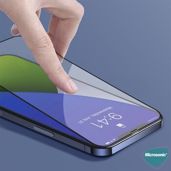 Microsonic Apple iPhone 17e Tam Kaplayan Temperli Cam Ekran Koruyucu Siyah