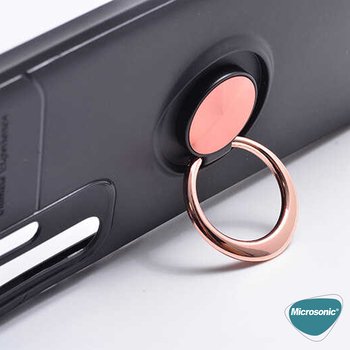 Microsonic Huawei P30 Pro Kılıf Kickstand Ring Holder Lacivert