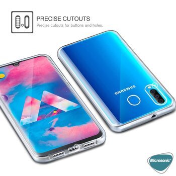 Microsonic Samsung Galaxy M30 Kılıf Komple Gövde Koruyucu Silikon Şeffaf