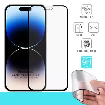 Microsonic Apple iPhone 15 Pro Max Seramik Matte Flexible Ekran Koruyucu Siyah