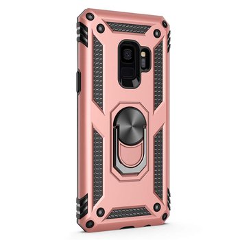 Microsonic Samsung Galaxy S9 Kılıf Military Ring Holder Rose Gold