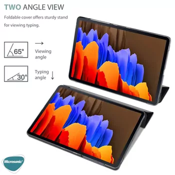 Microsonic Samsung Galaxy Tab S10 FE Plus Kılıf Slim Translucent Back Smart Cover Mavi
