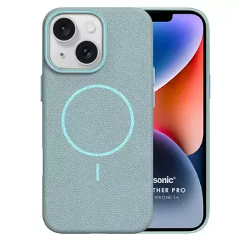 Microsonic Apple iPhone 14 Kılıf MagLeather Pro Mavi