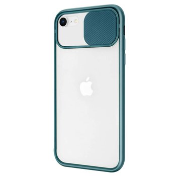 Microsonic Apple iPhone SE 2022 Kılıf Slide Camera Lens Protection Koyu Yeşil