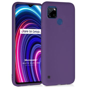 Microsonic Realme C25Y Kılıf Matte Silicone Mor