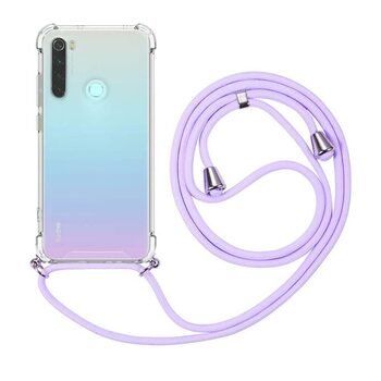 Microsonic Xiaomi Redmi Note 8 Kılıf Neck Lanyard Lila