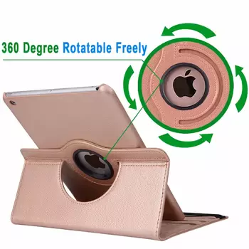 Microsonic Apple iPad 10.2'' 9. Nesil (A2602-A2604-A2603-A2605) Kılıf 360 Rotating Stand Deri Rose Gold