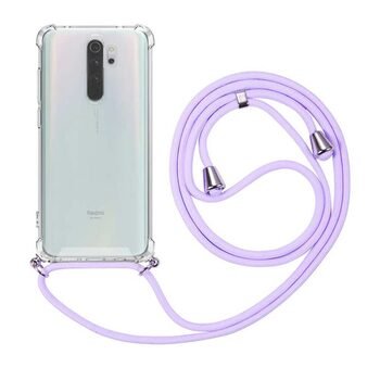 Microsonic Xiaomi Redmi Note 8 Pro Kılıf Neck Lanyard Lila