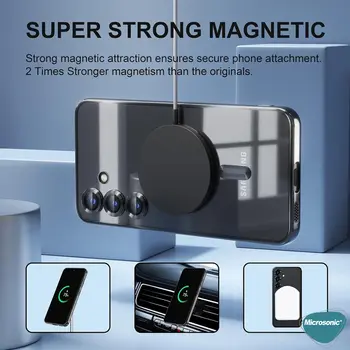Microsonic Samsung Galaxy A54 Kılıf MagSafe Luxury Electroplate Mor